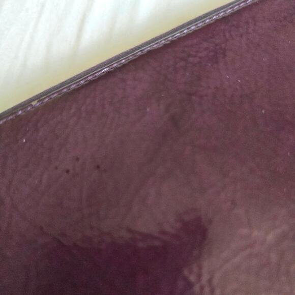 Vintage Saint Lauren Paris Zip Long Wallet Patent Leather Purple - Picture 8 of 11